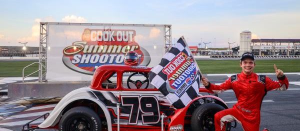 Hitting the jackpot, Night Owl Companies Young Lions driver Neal Dulin secured his first checkered flag of the summer at Cook Out Summer Shootout’s Night of Games presented by Dilling Heating & Cooling.