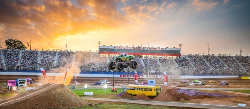 This weekend, 10 monstrous machines will take on the longest Monster Truck course in the U.S., stretching out to 2,200 feet at The Dirt Track at Charlotte Motor Speedway.