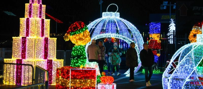 Visitors are invited to immerse themselves in the wonder of Speedway Christmas presented by Atrium Health, where dazzling lights, festive movies and unique vendors create the perfect setting for unforgettable family moments.  