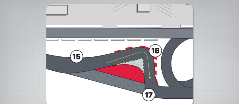 A look at the layout of what will become the new Turn 16 following a reconfiguration this summer.