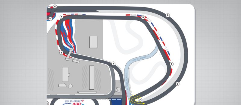 A look at the new layout of the infield portion of the ROVAL showing the reconfiguration of Turn 6.